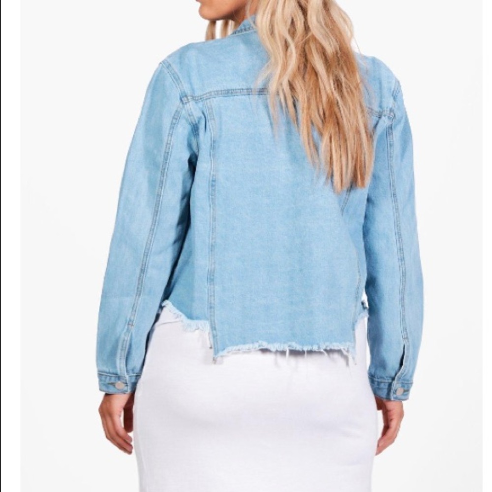 Floral Ribbed Denim Jacket - Picture 2 of 6
