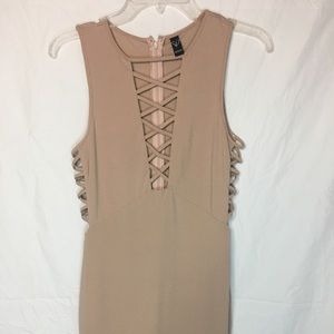 Nude dress side slits