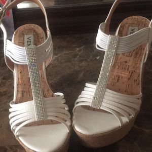 White rhinestone wedges!