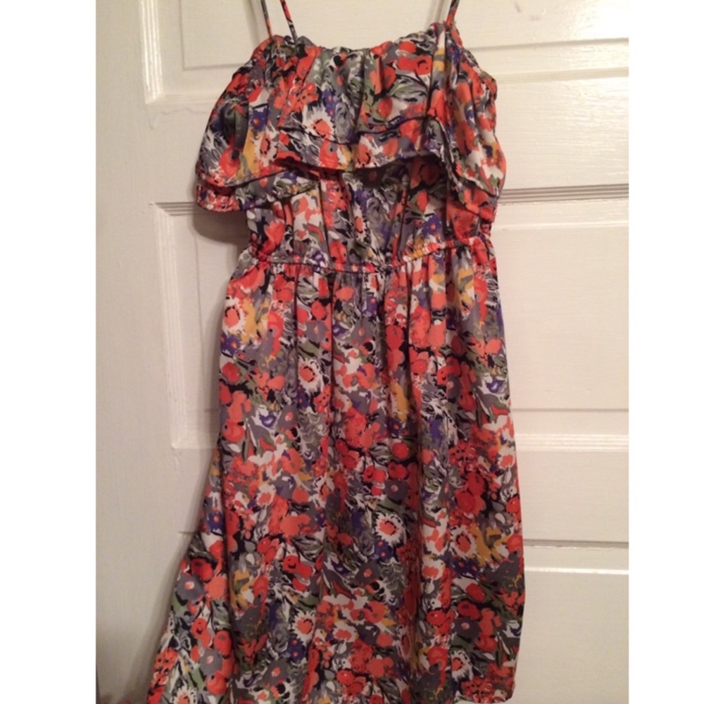 Anthropologie garden party dress with flounce