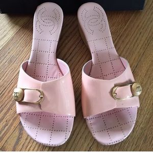 Authentic Chanel CC Patent Leather Miles Slides 7