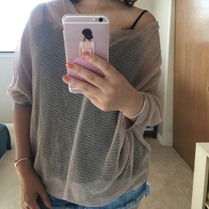 Allsaints cowl neck mesh top