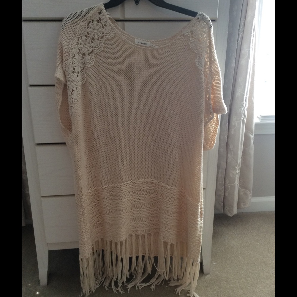 Crochet tunic sweater