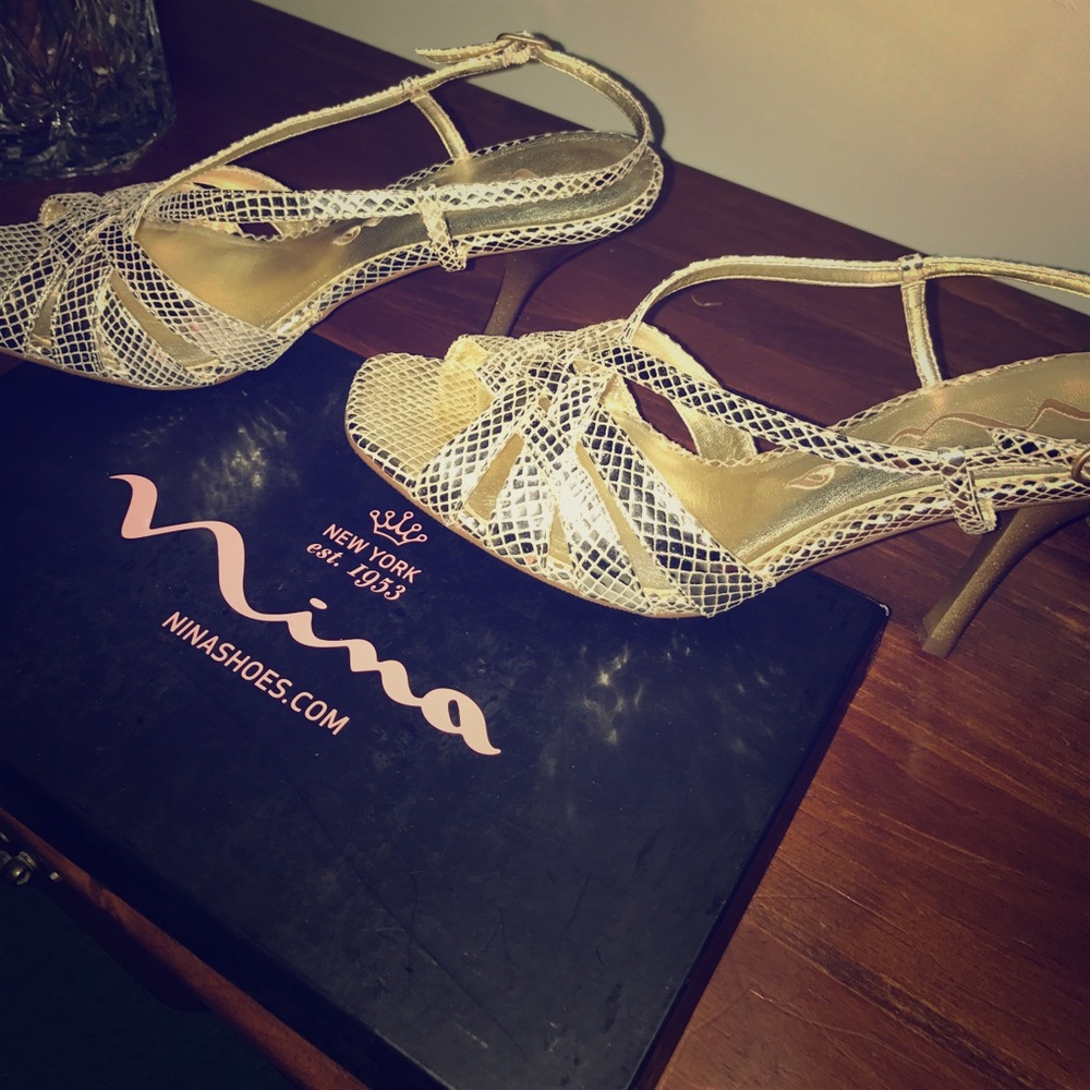 Glam gold strappy heels