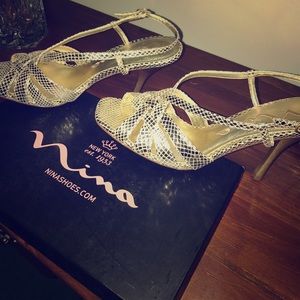 Glam gold strappy heels