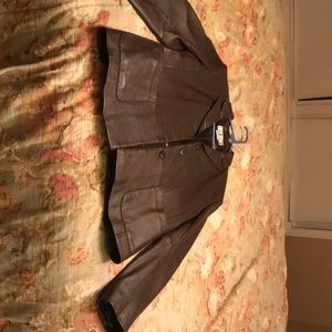 Women's brown leather blazer size 6