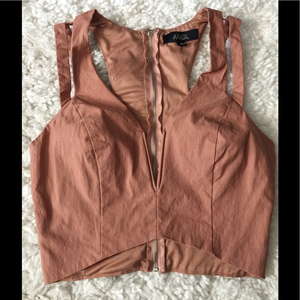 V-plunge crop top