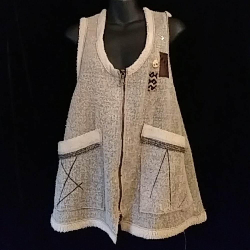 K. d. Spring beige/brown vest - size S