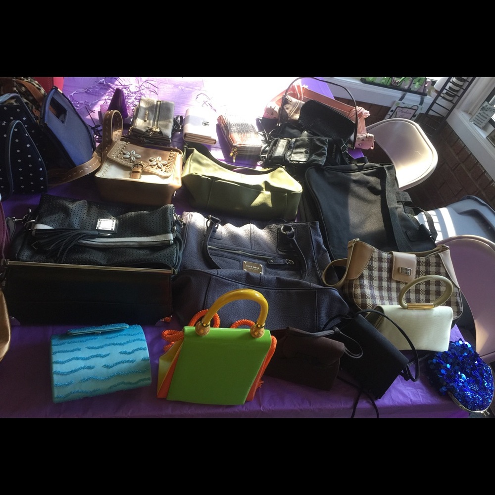 Assorted purses totes and bags