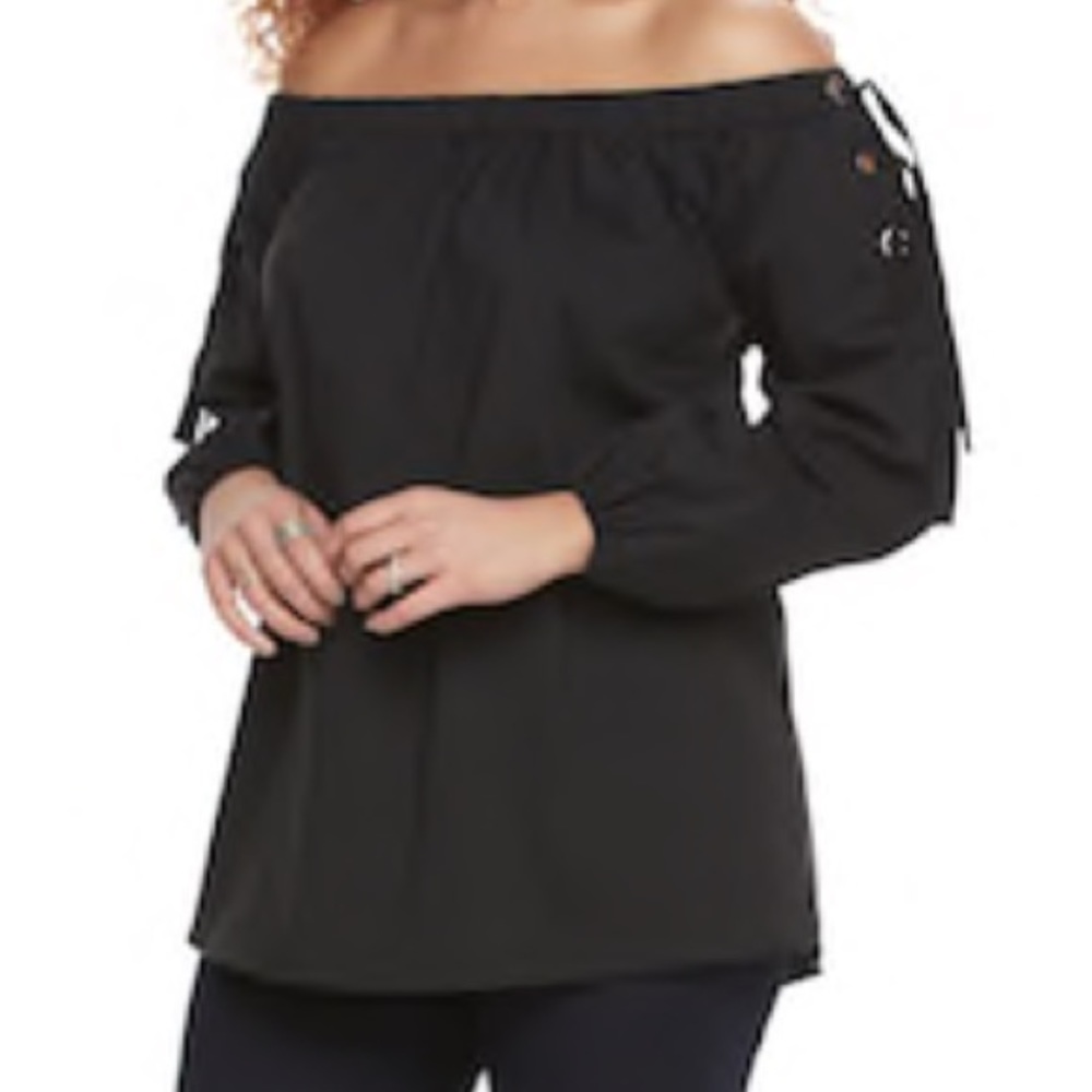 Rock & Republic Over the Shoulder Top w/Ties