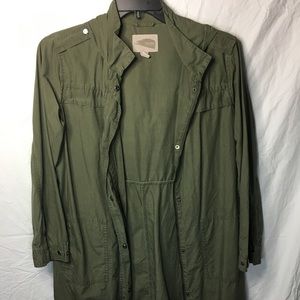 Army green long jacket