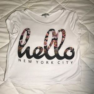 Hello New York City Floral Crop Top