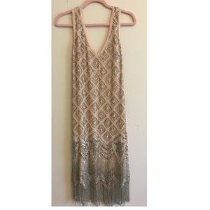 NWOT Hand Embellished 100% Silk Dress