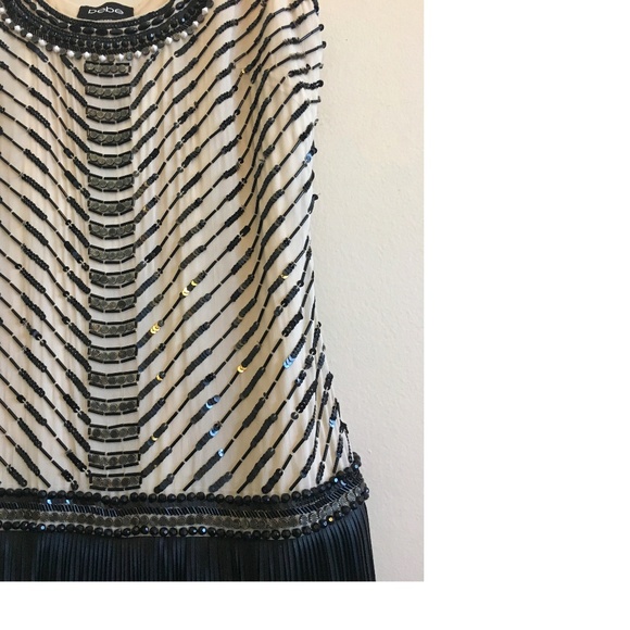 NWT Bebe Gold Hand-Embellished Leather Fringe Dres - Picture 4 of 8