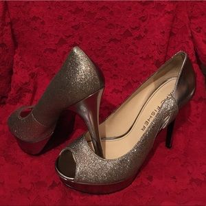 Marc Fisher Sparkly Silver Pumps