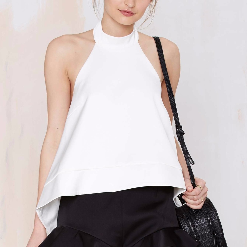 NWT Keepsake Halter Ivory Sateen Top