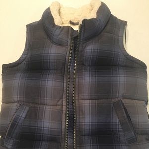 Plaid puffer vest
