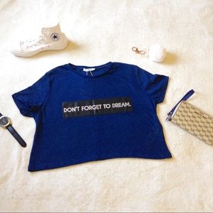 Zara Cropped Blue Tee 🔵