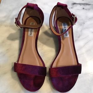 Burgundy Velvet Steve Madden Sandals