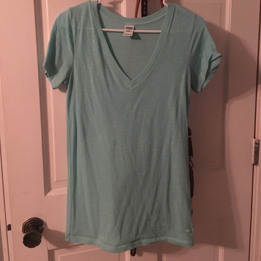 victoria secret pink blue vneck