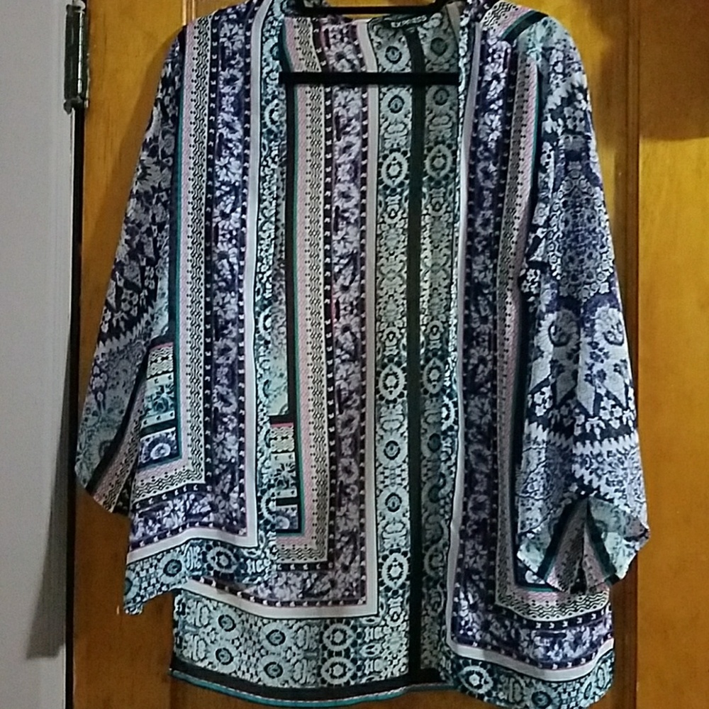 Colorful printed kimono