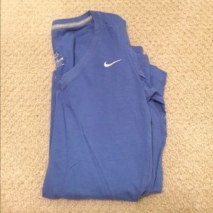 Blue long sleeve workout top