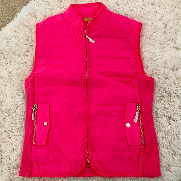 Hot Pink Quilted Puffer Vest - Picture 4 of 7