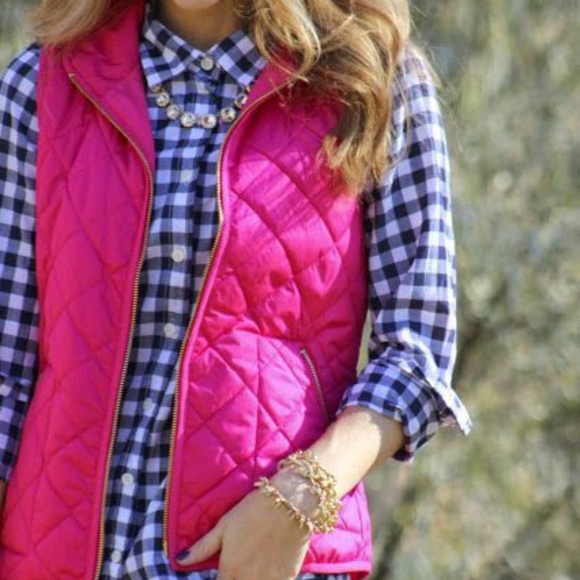Hot Pink Quilted Puffer Vest - Picture 2 of 7