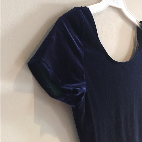 LAST 1: Blue Crushed Velvet Bodysuit - Picture 3 of 4