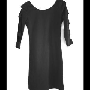 Black Bodycon with cutoffs on sleeves