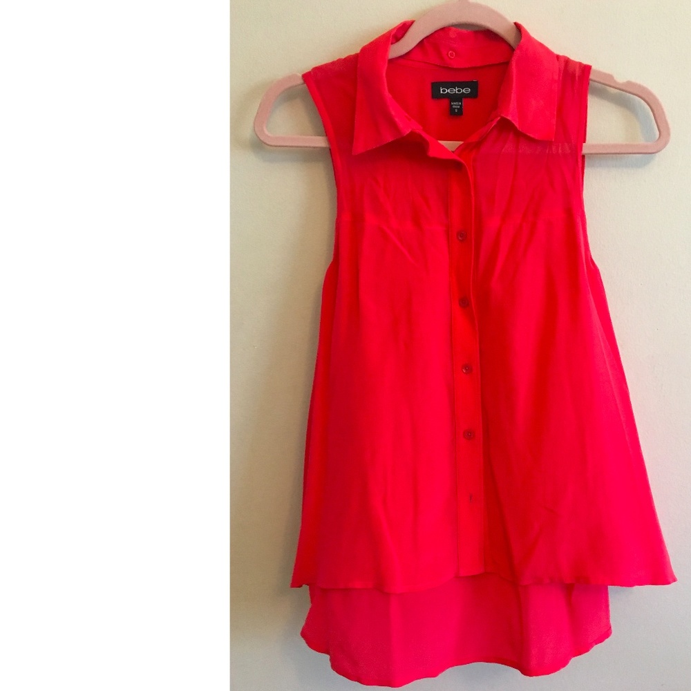 bebe Silk Sleeveless Blouse