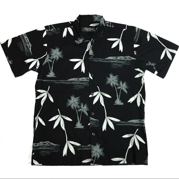 Favant Other - Favant Black & Gray Hawaiian Shirt 100% Cotton