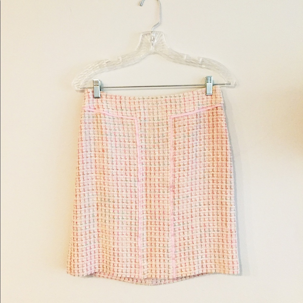 Donna Degnan pink checked wool skirt 💖