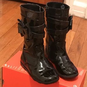 Stride Rite Black Patent Leather Boots