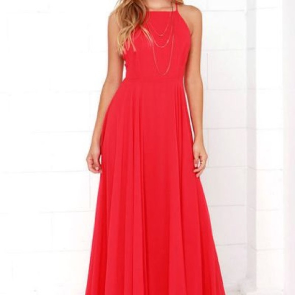 Express red maxi dress