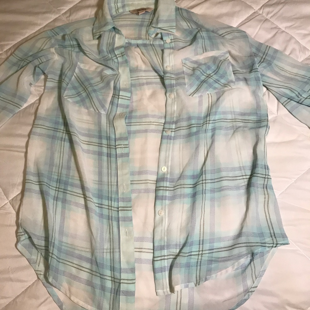 Blue plaid button down