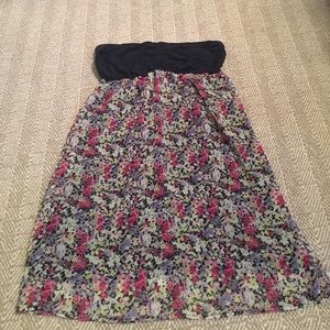 Strapless floral dress