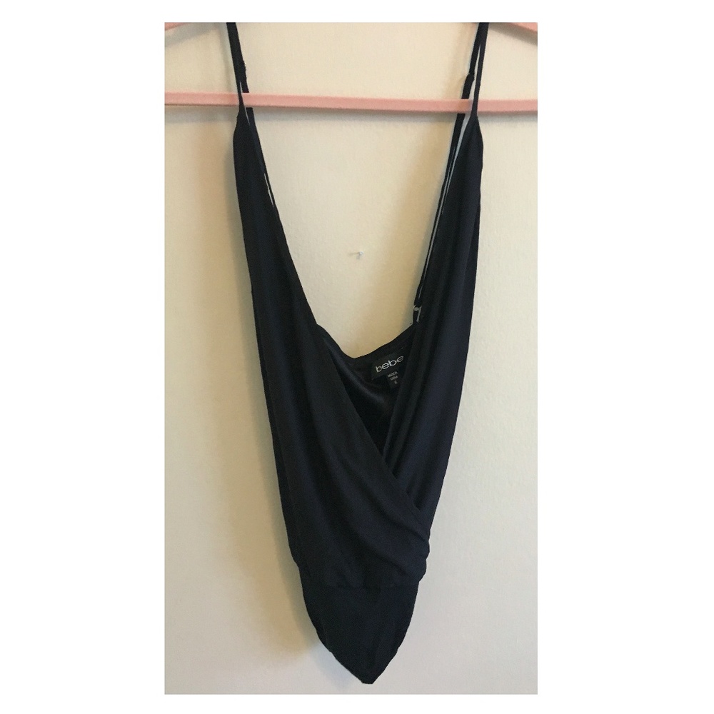 bebe Silk Surplice Cami Bodysuit