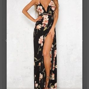 Hello Molly Black Floral Maxi Dress