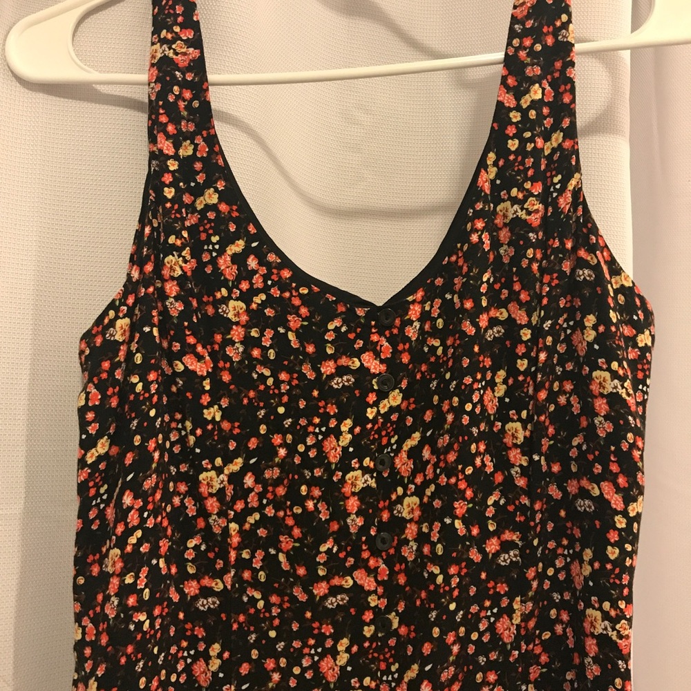 XS blk floral Forever 21 dress w/ front slit