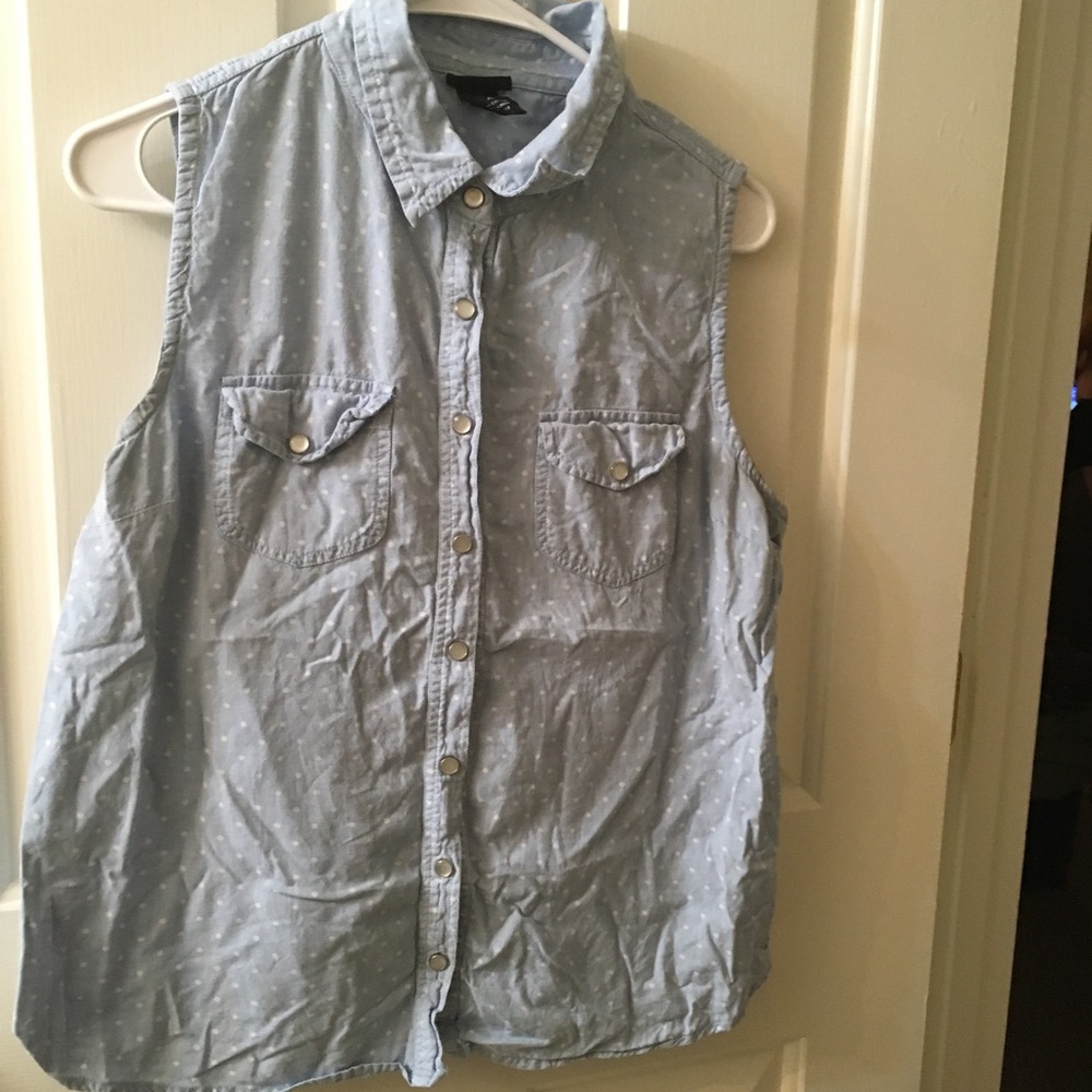 Collared Button Down tank top