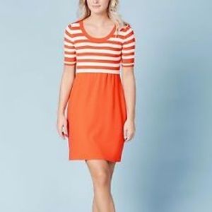 Boden Molly knitted striped orange dress 4