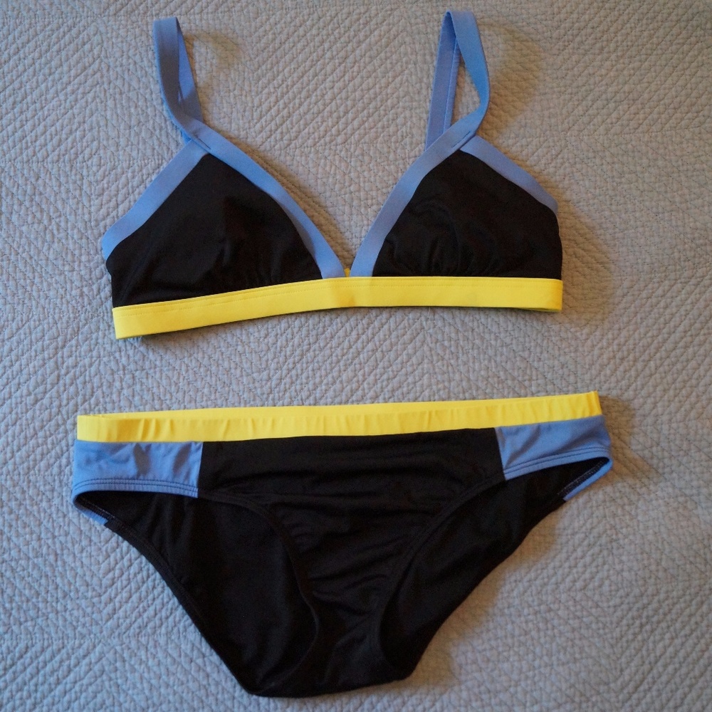 Lands End Color Block Bikini