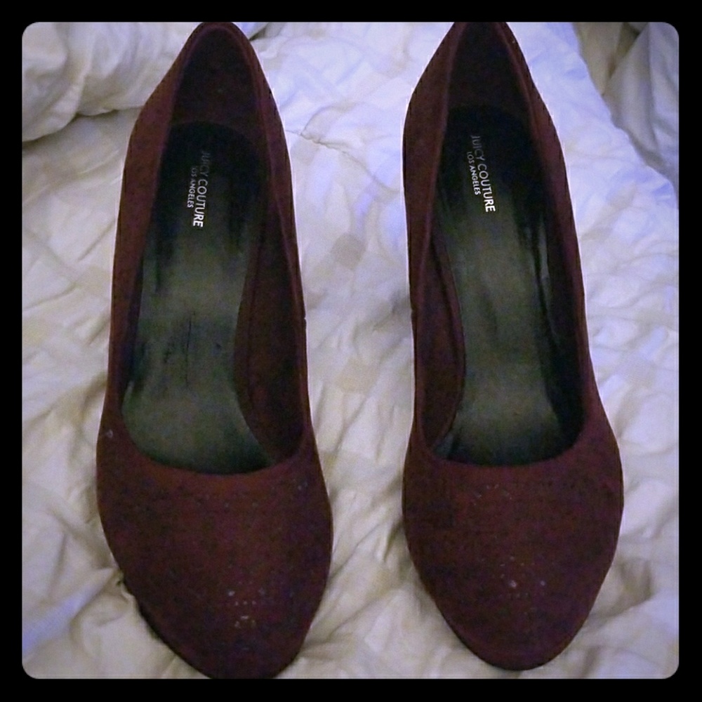 Maroon high heels-cutout pattern