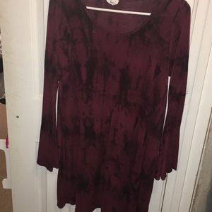 black and red tie dye dress