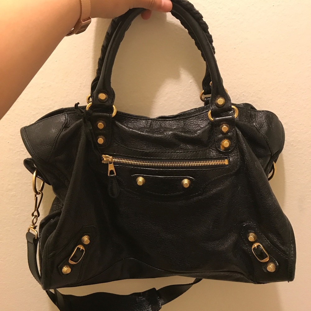 2012 Balenciaga Black Arena Giant 12 City Bag