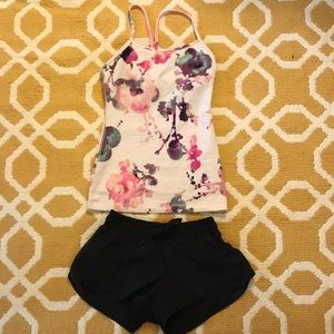 Floral lululemon workout tank
