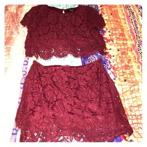 Two piece lace dress set