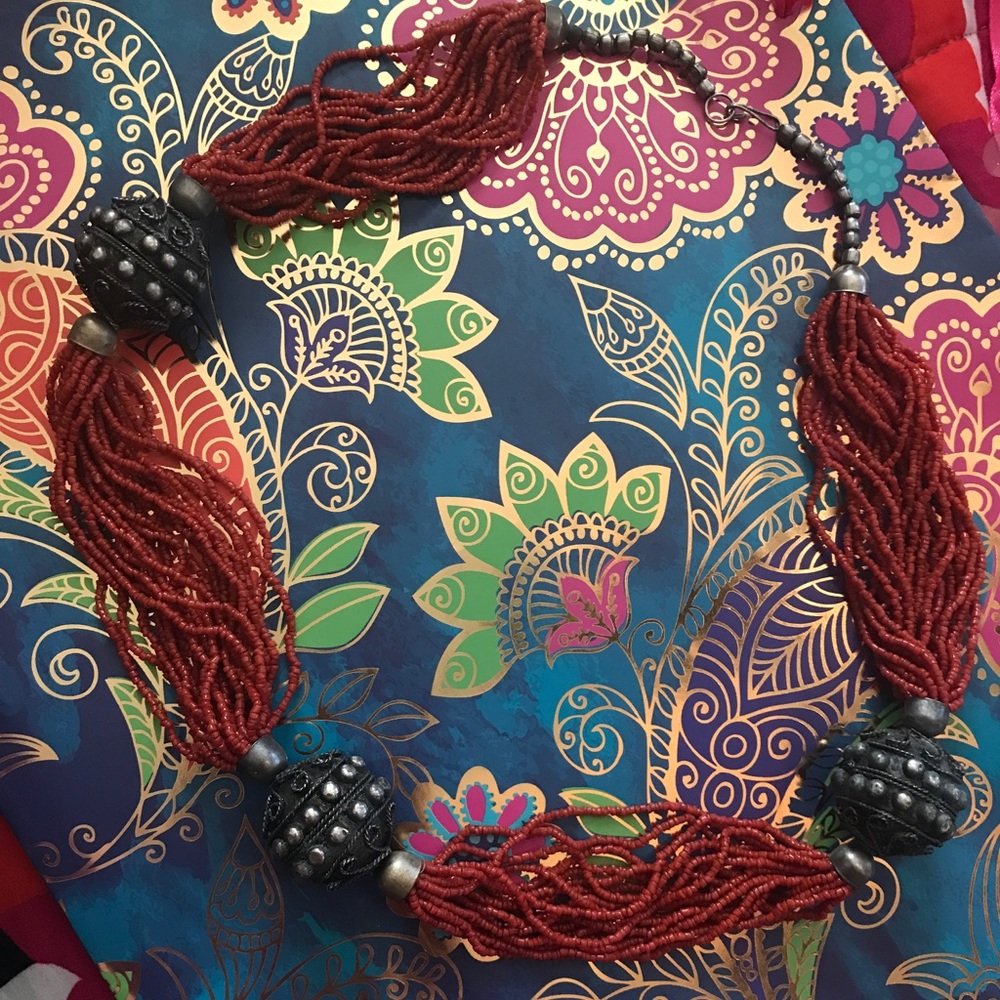 Vintage beaded ball necklace