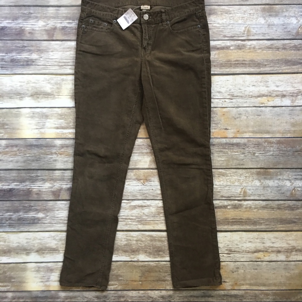 Nwt. J. Crew Olive Green Corduroys,size 29.